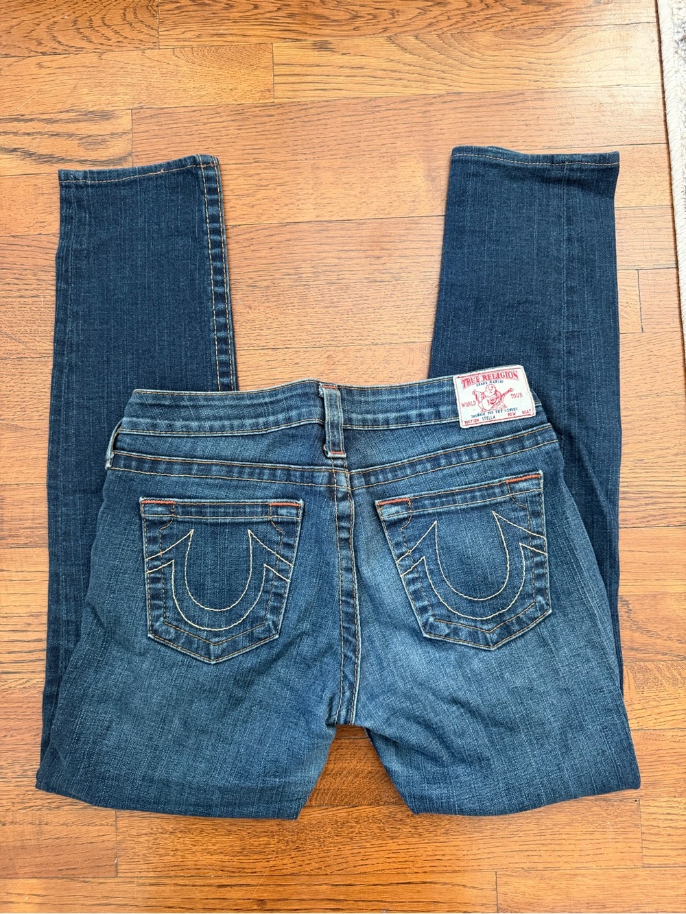 True Religion Women's Dark Indigo Straight Leg Jeans